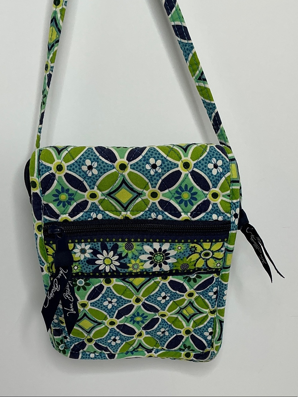 Vera Bradley Blue Green Patterned Quilted Crossbody